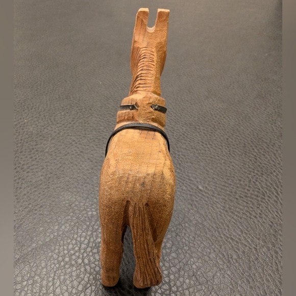 Vintage Hand Carved Wooden Donkey Mule Burro Figurine - Picture 4 of 9